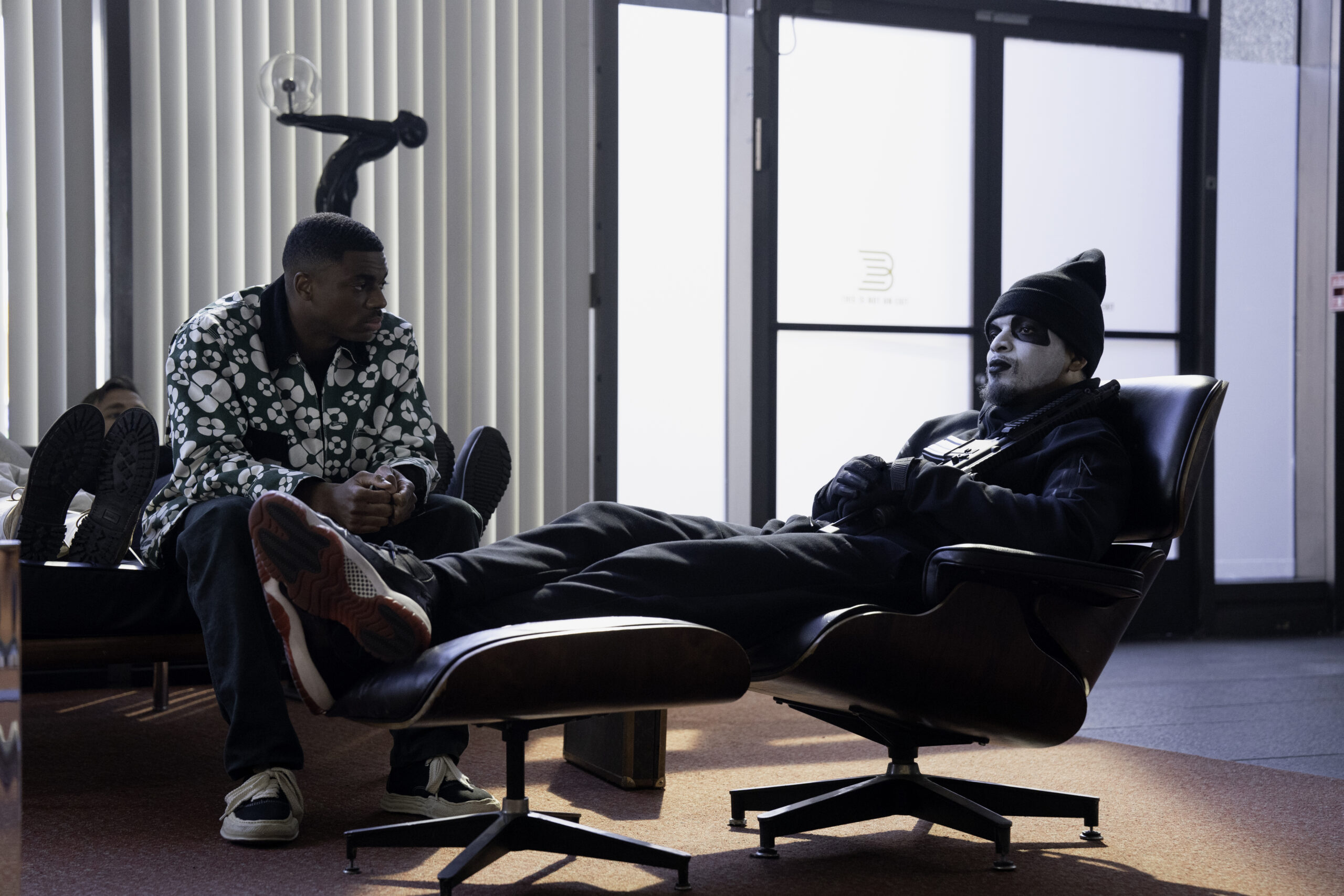 Vince Staples and Myles Bullock in Vince Staples, Ian Edelman, and Maurice Williams' Netflix comedy drama television series, The Vince Staples Show Season 1 Episode 2