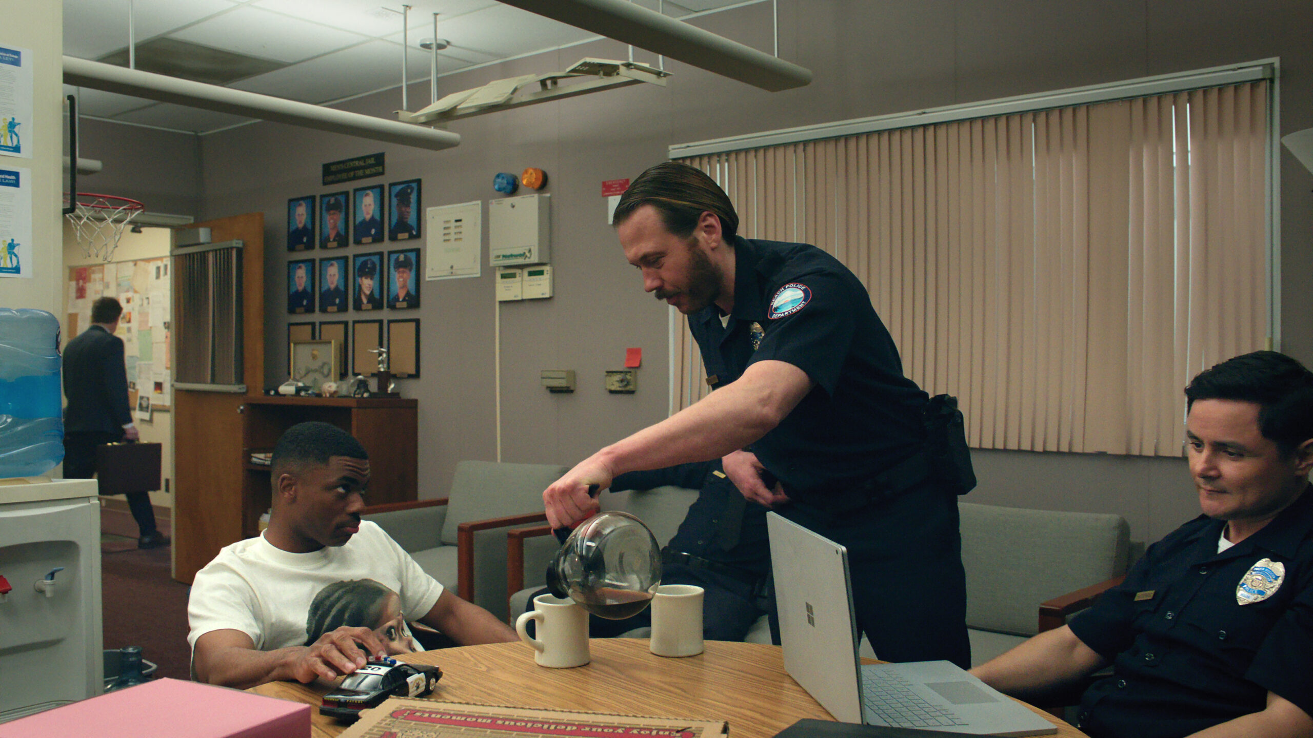 Vince Staples, Scott MacArthur, and Arturo Castro in Vince Staples, Ian Edelman, and Maurice Williams' Netflix comedy drama television series, The Vince Staples Show Season 1 Episode 1