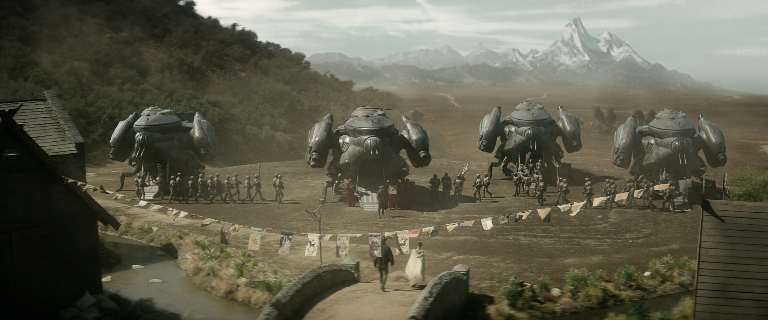 The village of Veldt in Zack Snyder's action adventure drama Netflix film, Rebel Moon Part Two