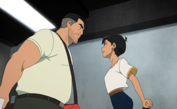 Joel de la Fuente as General Lane and Alice Lee as Lois Lane in Jake Wyatt, Brendan Clougher, and Josie Campbell's action-adventure animated series, My Adventures with Superman Season 2 Episode 4
