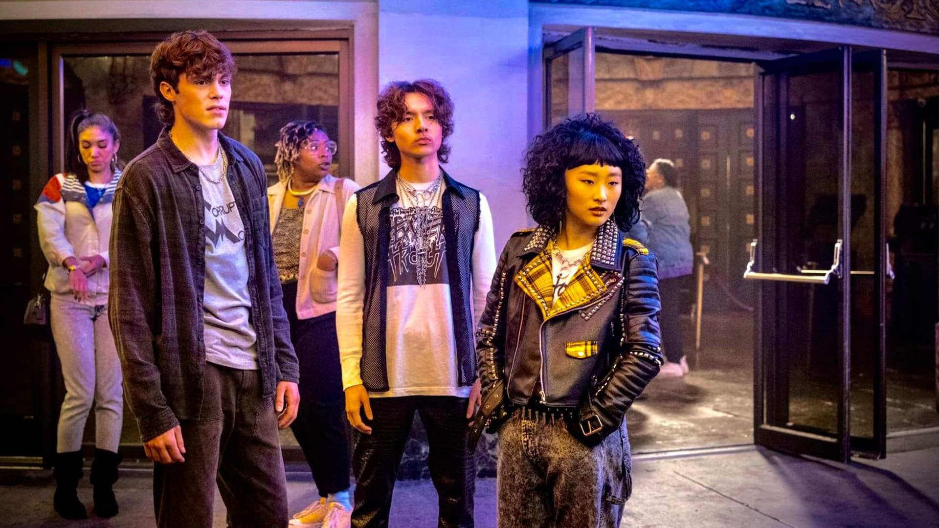 Jack Champion, Marteen, and Ji-young Yoo in Anna Boden and Ryan Fleck's action adventure comedy drama film, Freaky Tales