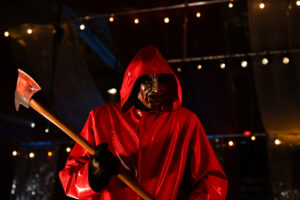 The killer in Matt Palmer and Donald McLeary's Netflix horror mystery thriller film, Fear Street Prom Queen