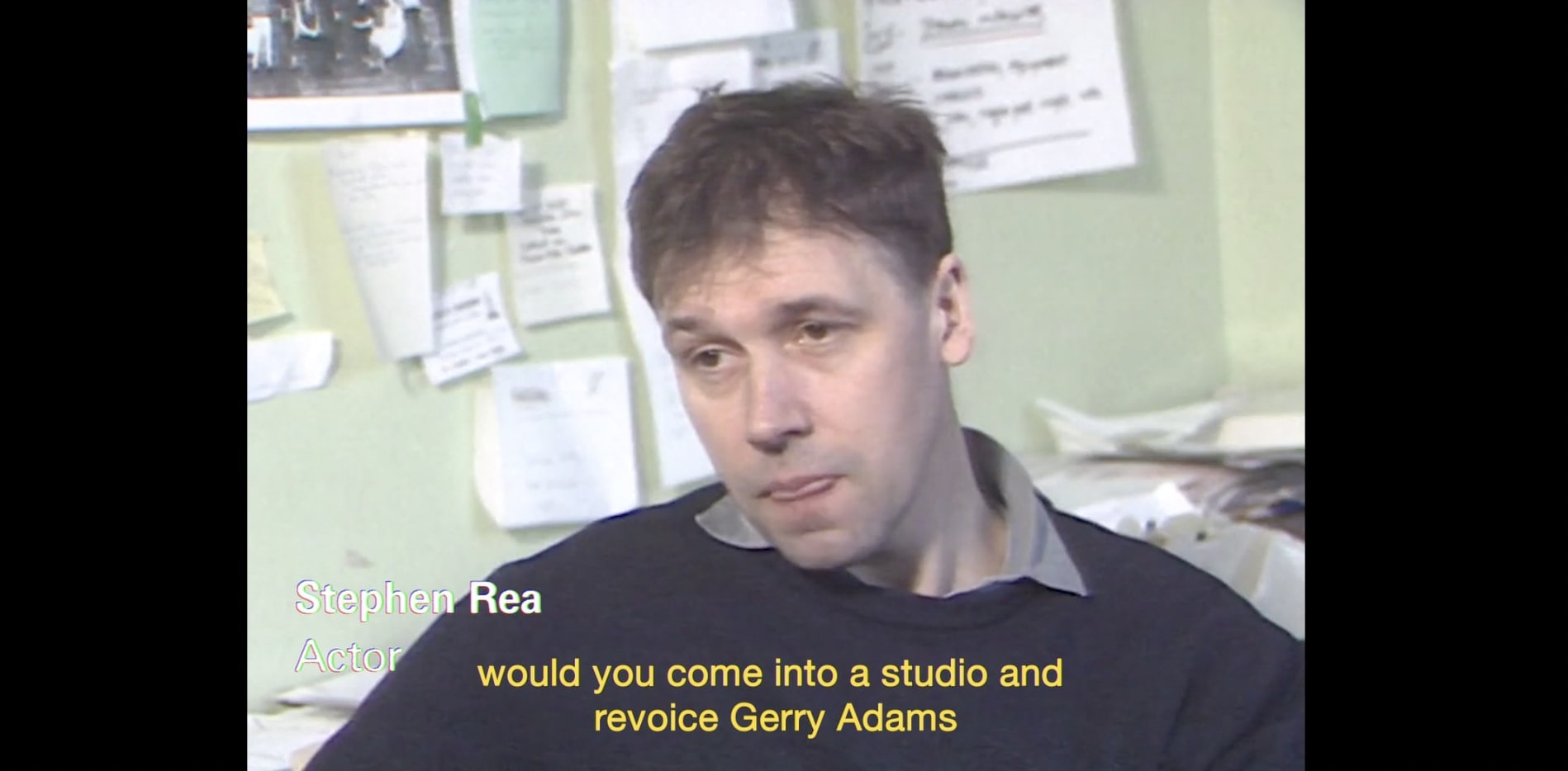 Stephen Rea in Roisin Agnew's experimental comedy documentary Tribeca short film, The Ban