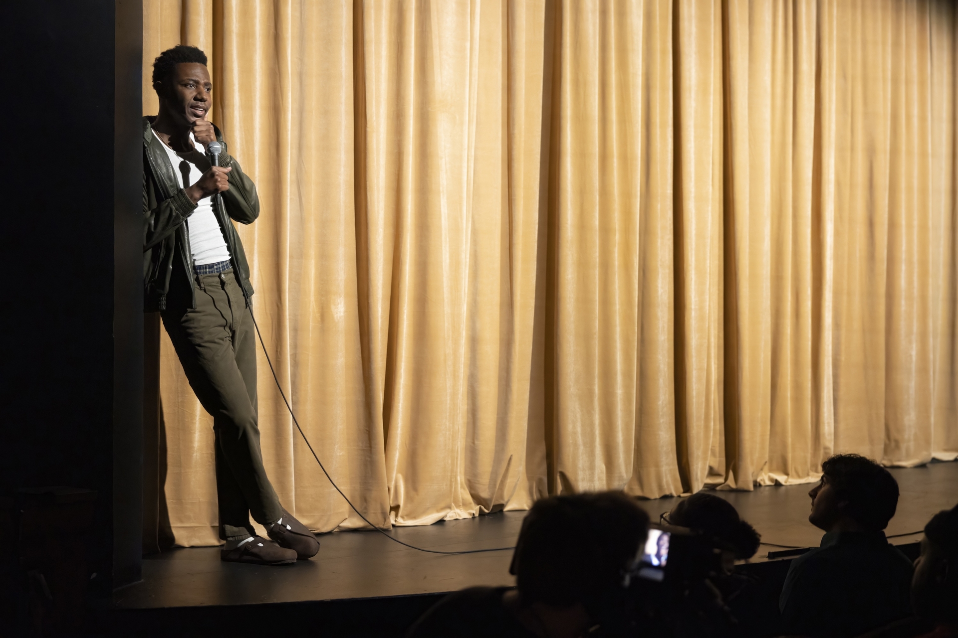 A still from Jerrod Carmichael's HBO stand up special, Don't Be Gay
