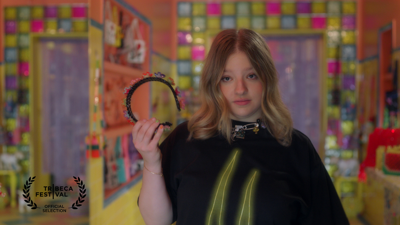Francesca Scorsese in Miranda Kahn's science fiction comedy Tribeca short film, Fame and Other Four Letter Words