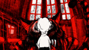 A still from Kate Siegel and Stephen King's animated horror Tribeca short film, Lily, based on a short story by Stephen King