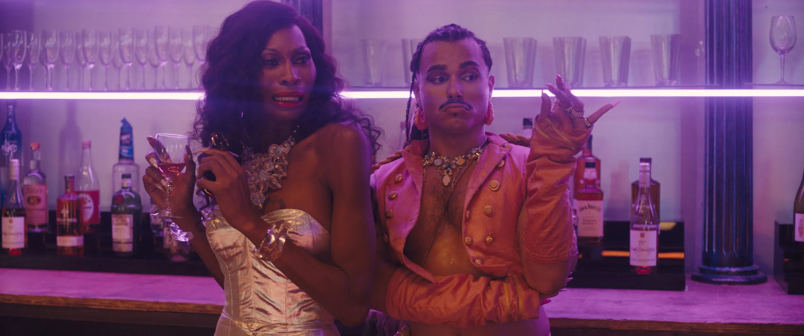 Dominique Jackson and Tomas Matos in Tina Romero and Erin Judge's zombie horror comedy Tribeca and Pride Month film, Queens of the Dead