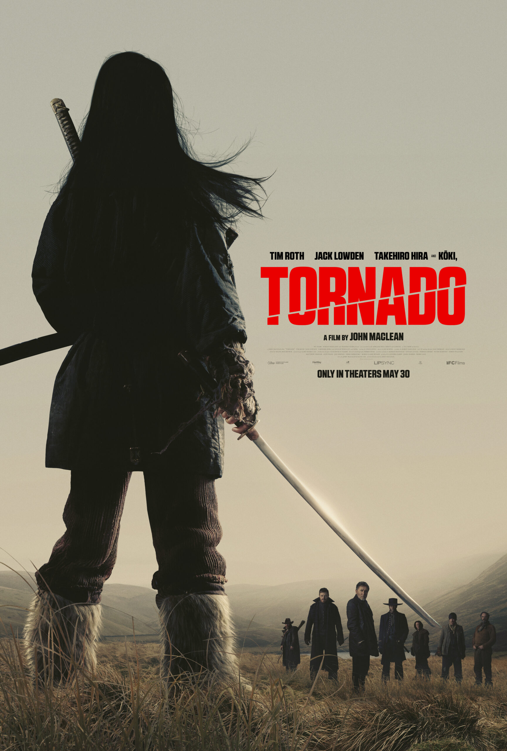 The official poster for John Maclean and Kate Leys' action drama thriller period film, Tornado