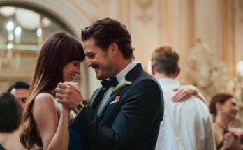 Dakota Johnson and Pedro Pascal in Celine Song's romantic comedy film, Materialists
