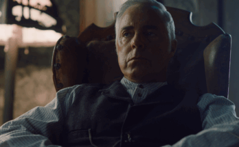 Titus Welliver as Abraham van Helsing in Natasha Kermani's Shudder horror film adaptation, Abraham's Boys A Dracula Story