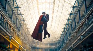 David Corenswet and Rachel Brosnahan in James Gunn's action adventure science fiction film, Superman