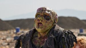 Luisa Guerreiro as Toxie in Macon Blair's action science fiction horror comedy film, The Toxic Avenger