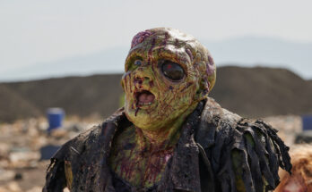 Luisa Guerreiro as Toxie in Macon Blair's action science fiction horror comedy film, The Toxic Avenger