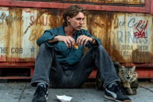 Austin Butler in Darren Aronofsky and Charlie Huston's psychological dark comedy drama thriller film, Caught Stealing