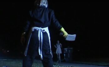 A still from Grace Anne Mosier, Carter Bentley, and Kailin Rojas Echeverria's slasher horror movie, Hell Squad 2 Fresh Meat