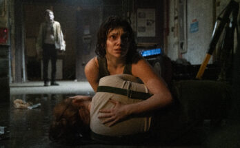 Matthew MacCallum, Dafne Keen, and Sophie Nelisse in Corin Hardy and Owen Egerton's Shudder teen horror film, Whistle
