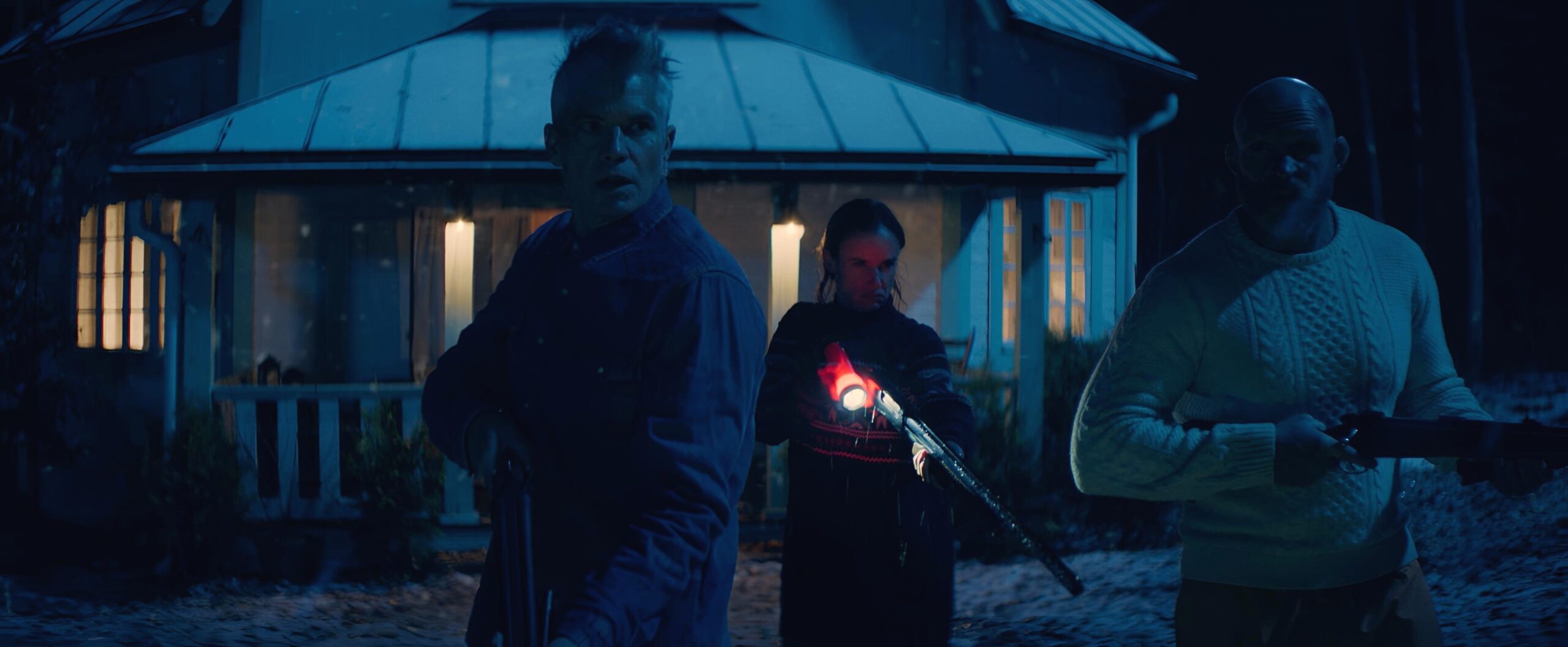 Timothy Olyphant, Juliette Lewis, and Keith Jardine in Jorma Taccone, Nick Kocher, and Brian McElhaney's action comedy thriller film, Over Your Dead Body
